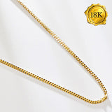 20 INCHES AU750 CURB CHAIN 18KT SOLID GOLD NECKLACE