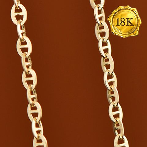18 INCHES AU750 MARINER CHAIN NECKLACE 18KT SOLID GOLD NECKLACE