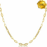 18INCH PAPERCLIP LINKS CHAIN 18KT SOLID GOLD NECKLACE