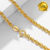 20INCHES ROPE CHAIN 18KT SOLID GOLD NECKLACE