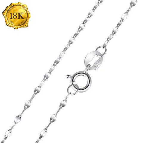 18INCH LIGHTWEIGHT CHAIN 18KT SOLID WHITE GOLD NECKLACE