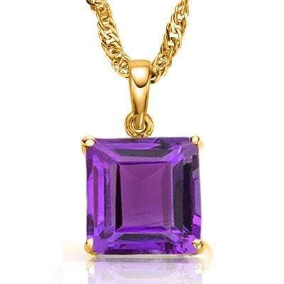 1.00 CT AMETHYST 10KT SOLID GOLD PENDANT - Wholesalekings.com