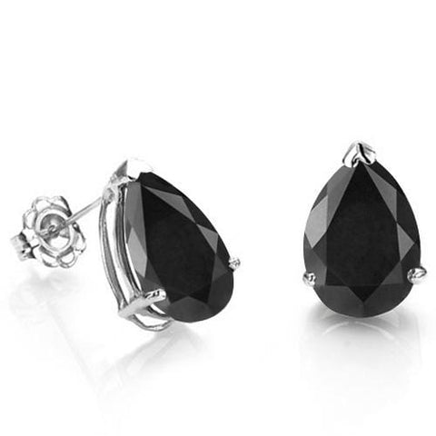 1.10 CT GENUINE BLACK SAPPHIRE 10KT SOLID GOLD EARRINGS STUD wholesalekings wholesale silver jewelry