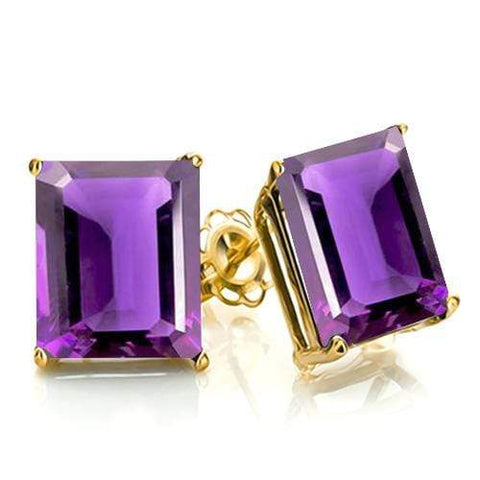 1.16 CT AMETHYST 10KT SOLID GOLD EARRINGS STUD wholesalekings wholesale silver jewelry