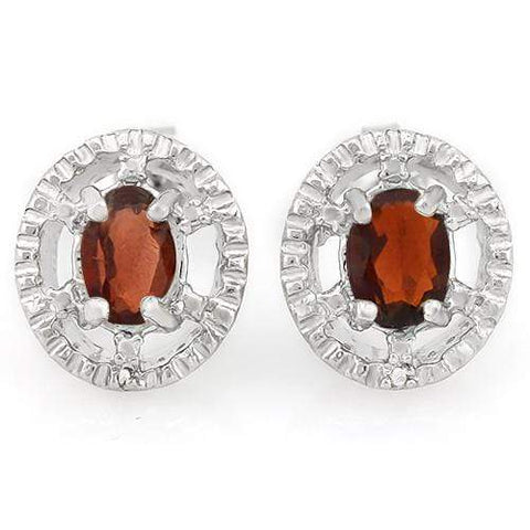 1 2/5 CARAT GARNET   925 STERLING SILVER EARRINGS - Wholesalekings.com