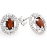 1 2/5 CARAT GARNET   925 STERLING SILVER EARRINGS - Wholesalekings.com