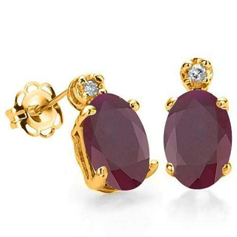 1.20 CT GENUINE RUBY & DIAMOND SOLID 10KT SOLID GOLD EARRINGS STUD wholesalekings wholesale silver jewelry