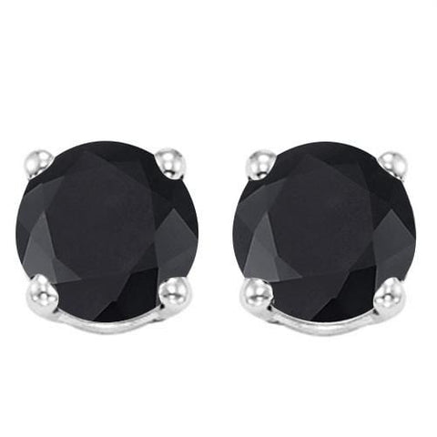 1.37 CT GENUINE BLACK SAPPHIRE 10KT SOLID GOLD EARRINGS STUD wholesalekings wholesale silver jewelry