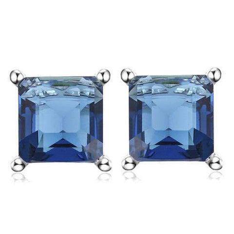 1.50 CT CREATED LONDON BLUE TOPAZ 10KT SOLID GOLD EARRINGS STUD wholesalekings wholesale silver jewelry
