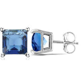 1.50 CT CREATED LONDON BLUE TOPAZ 10KT SOLID GOLD EARRINGS STUD wholesalekings wholesale silver jewelry