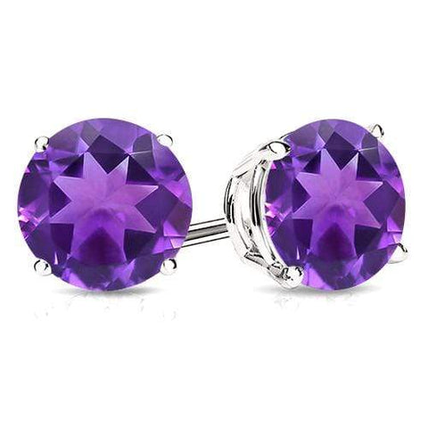 1.53 CT AMETHYST 10KT SOLID GOLD EARRINGS STUD wholesalekings wholesale silver jewelry