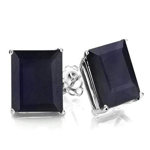 1.73 CT GENUINE BLACK SAPPHIRE 10KT SOLID GOLD EARRINGS STUD wholesalekings wholesale silver jewelry
