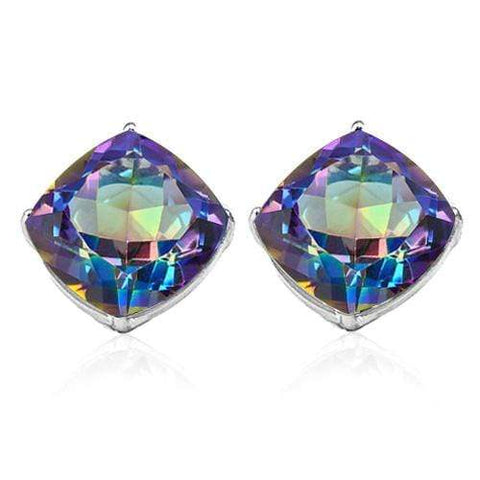 1.73 CT OCEAN MYSTIC GEMSTONE 10KT SOLID GOLD EARRINGS STUD wholesalekings wholesale silver jewelry