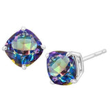 1.73 CT OCEAN MYSTIC GEMSTONE 10KT SOLID GOLD EARRINGS STUD wholesalekings wholesale silver jewelry