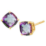 1.76 CT MYSTIC GEMSTONE 10KT SOLID GOLD EARRINGS STUD wholesalekings wholesale silver jewelry