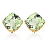 1.80 CT GREEN AMETHYST 10KT SOLID GOLD EARRINGS STUD wholesalekings wholesale silver jewelry