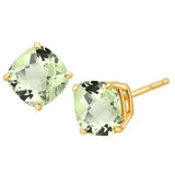 1.80 CT GREEN AMETHYST 10KT SOLID GOLD EARRINGS STUD wholesalekings wholesale silver jewelry