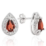 1 CARAT GARNET  925 STERLING SILVER EARRINGS - Wholesalekings.com