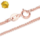 18 INCHES DIAMOND-CUT SQUARE 18KT SOLID ROSE GOLD WHEAT CHAIN wholesalekings wholesale silver jewelry