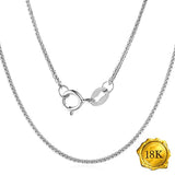 18 INCHES DIAMOND-CUT SQUARE 18KT SOLID WHITE GOLD WHEAT CHAIN wholesalekings wholesale silver jewelry