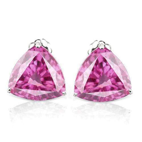 2.00 CT CREATED PINK SAPPHIRE 10KT SOLID GOLD EARRINGS STUD wholesalekings wholesale silver jewelry