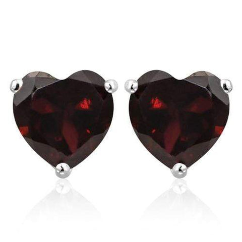 2.00 CT GARNET 10KT SOLID GOLD HEART SHAPE EARRINGS STUD wholesalekings wholesale silver jewelry