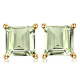 2.07 CT GREEN AMETHYST 10KT SOLID GOLD EARRINGS STUD wholesalekings wholesale silver jewelry