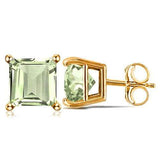 2.07 CT GREEN AMETHYST 10KT SOLID GOLD EARRINGS STUD wholesalekings wholesale silver jewelry