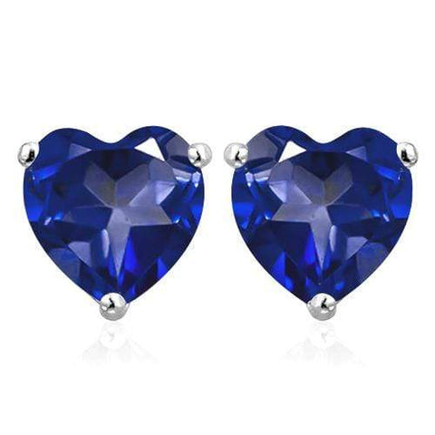 2.86 CT LAB TANZANITE 10KT SOLID GOLD HEART SHAPE EARRINGS STUD wholesalekings wholesale silver jewelry