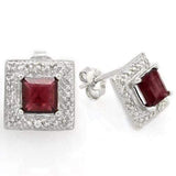 2 CARAT GARNET   925 STERLING SILVER EARRINGS - Wholesalekings.com