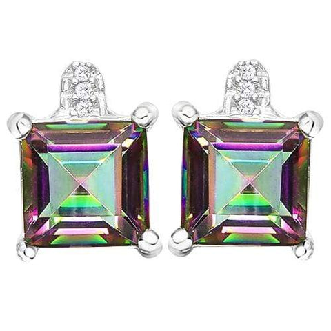 3 1/4 CARAT MYSTIC GEMSTONE   925 STERLING SILVER EARRINGS - Wholesalekings.com