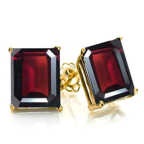 3.21 CT GARNET 10KT SOLID GOLD EARRINGS STUD wholesalekings wholesale silver jewelry
