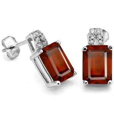 3 4/5 CARAT GARNET & CREATED DIAMOND 925 STERLING SILVER EARRINGS - Wholesalekings.com