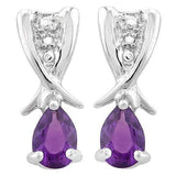 3/4 CARAT AMETHYST   925 STERLING SILVER EARRINGS - Wholesalekings.com