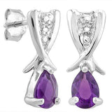 3/4 CARAT AMETHYST   925 STERLING SILVER EARRINGS - Wholesalekings.com