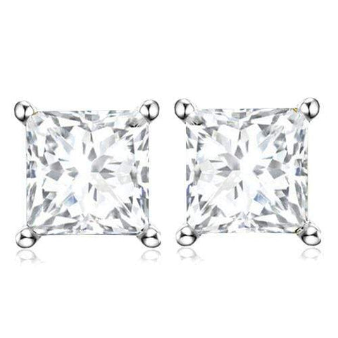 3.66 CT CREATED WHITE SAPPHIRE 10KT SOLID GOLD EARRINGS STUD wholesalekings wholesale silver jewelry