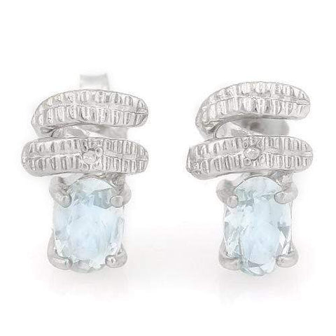 4/5 CARAT AQUAMARINE   925 STERLING SILVER EARRINGS - Wholesalekings.com