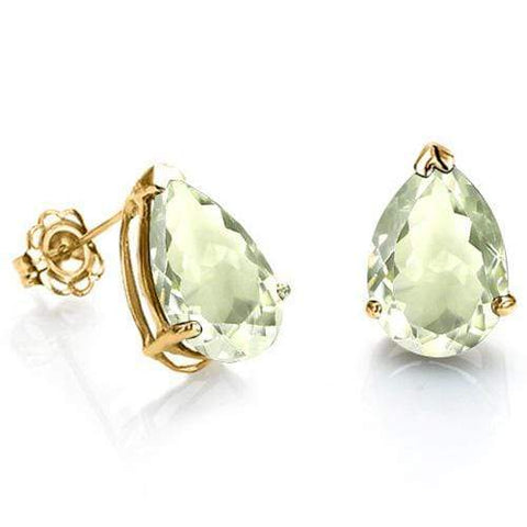 4/5 CT GREEN AMETHYST 10KT SOLID GOLD EARRINGS STUD wholesalekings wholesale silver jewelry