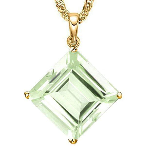 5.33 CT GREEN AMETHYST 10KT SOLID YELLOW GOLD PENDANT wholesalekings wholesale silver jewelry
