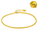 7 INCHES AU750 18KT SOLID YELLOW GOLD ROPE BRACELET wholesalekings wholesale silver jewelry