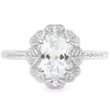 925 STERLING SILVER 0.90 CT AQUAMARINE & DIAMOND COCKTAIL RING - Wholesalekings.com