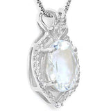 925 STERLING SILVER 1.49 CT AQUAMARINE & DIAMOND PENDANT wholesalekings wholesale silver jewelry