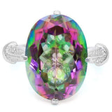 925 STERLING SILVER OV 13*18 MM MYSTIC GEMSTONE WOMEN RING - Wholesalekings.com