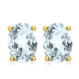 1.33 CT AQUAMARINE 10KT SOLID GOLD EARRINGS STUD - Wholesalekings.com