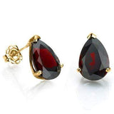 ALLURING 0.7 CARAT TW (2 PCS) GARNET 10K SOLID YELLOW GOLD EARRINGS - Wholesalekings.com
