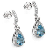BEAUTIFUL 1.69 CT LONDON BLUE TOPAZ & 48 PCS WHITE DIAMOND 10K SOLID WHITE GOLD - Wholesalekings.com