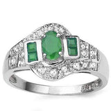 BEAUTIFUL ! 3/5 CARAT EMERALD & 1/5 CARAT (20 PCS) DIAMOND 10KT SOLID GOLD RING - Wholesalekings.com
