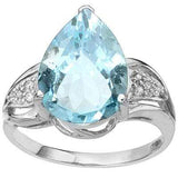 BEAUTIFUL 6.82 CARAT TW (9 PCS) BLUE TOPAZ  GENUINE DIAMOND 10K SOLID WHITE GOLD - Wholesalekings.com