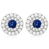 BRILLIANT 3/4 CARAT CREATED BLUE SAPPHIRE & 1/2 CARAT (56 PCS) FLAWLESS CREATED wholesalekings wholesale silver jewelry