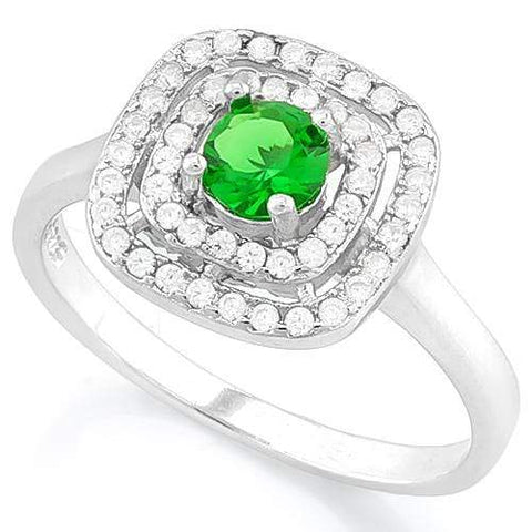 BRILLIANT ! 3/5 CARAT CREATED EMERALD & 1/2 CARAT (52 PCS) FLAWLESS CREATED DIAM - Wholesalekings.com